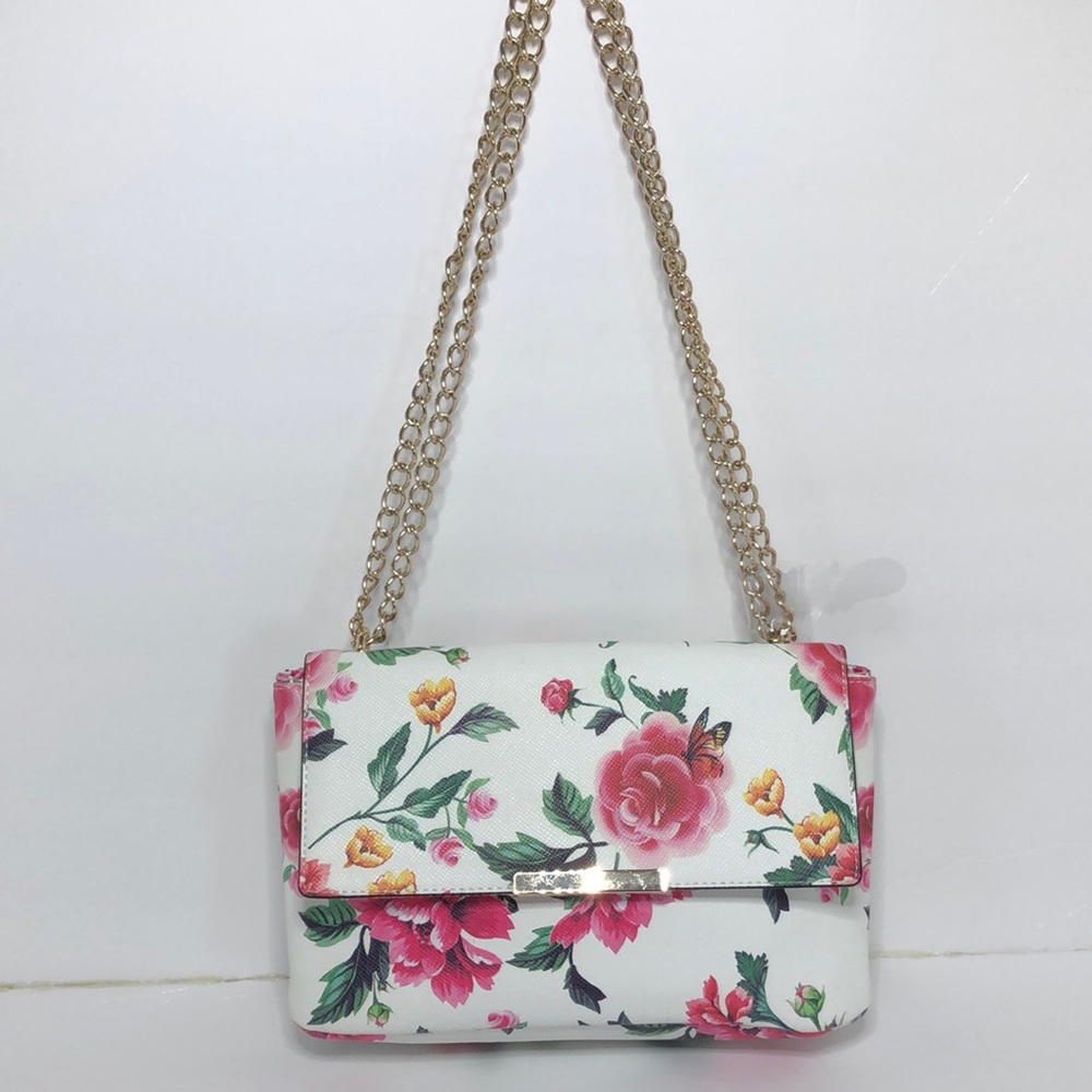 Mossimo Spring Floral Cross Body Off White